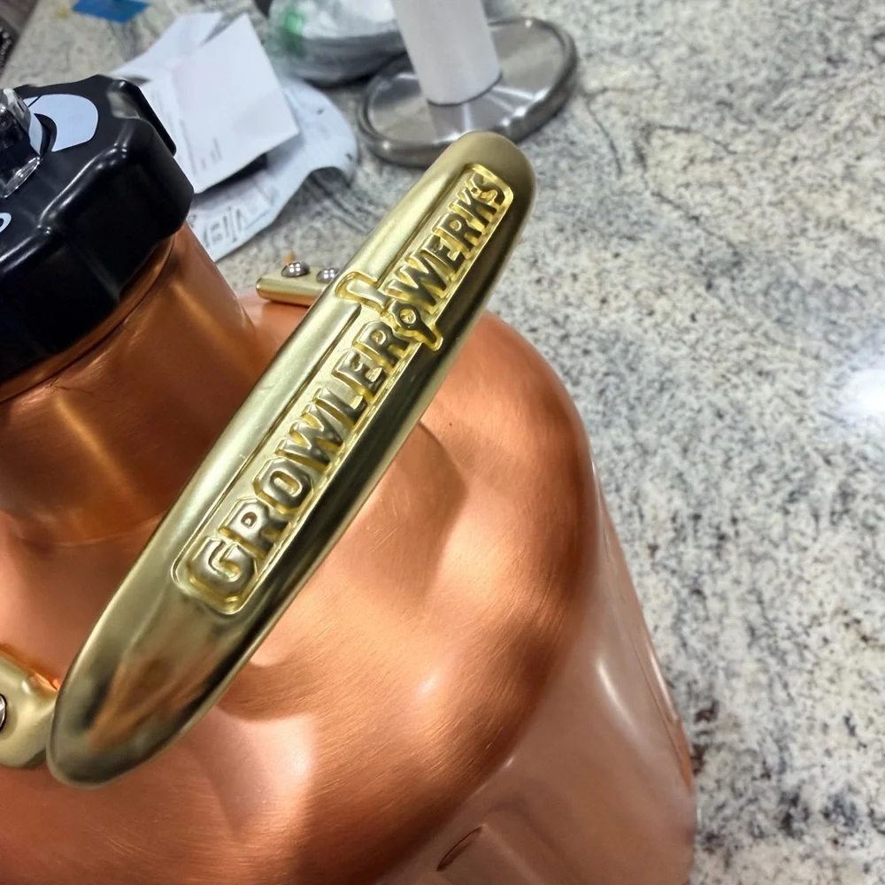 GrowlerWerks Pressurized Stainless Steel Copper Growler with Faucet – 128 oz